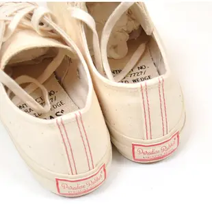日本PRAS久留米硫化鞋底兒島帆布鞋低幫鞋帶米白色米底