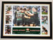 SOUTH SYDNEY RABBITOHS HISTORICAL SERIES NRL MEMORABILIA FRAMED