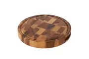 DAVIS & WADDELL ROUND ACACIA WOOD END GRAIN CUT BOARD 30cm