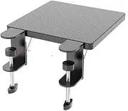 OUGIC Ergonomics Desk Extender Tray, 9.5"x9.1" Punch-Free Clamp on, Foldable Keyboard Drawer Tray, Table Mount Arm Wrist Rest Shelf, Computer Elbow Arm Support