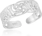[AeraVida] Intricately Compelling Celtic Knot .925 Sterling Silver Toe or Pinky Ring
