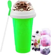 Slushy Maker Cup – Reusable Quick Frozen Smoothie Squeeze Cup with Lid & Straw