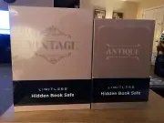 Hidden Book Safe Metal Lock Box. 3-digit combination. 2-pack