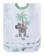 [Big Softies] Snugtime Popover Bibs Zebra 3 Pack in White