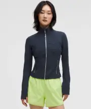 Lululemon Define Cropped Jacket Nulu True Navy Mirror Silver Sz 6 NWT