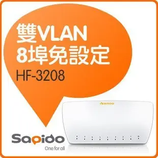 @淡水無國界@全新 傻多 Sapido HF-3208 8埠 智慧型高速乙太網路交換器