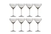 2x 4pc Ladelle Flynn Coupe Glass Stemware Cocktail Drinkware 18cm Charcoal