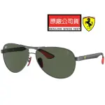 【RAYBAN 雷朋】限量飛官法拉利聯名款 碳纖維鏡臂 RB8331M F00171 鐵灰框墨綠鏡片 公司貨