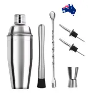 Stainless Steel Cocktail Shaker Set 750ml 6 piece Bartender Drink Shaker