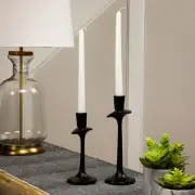 Taper Candle Holders with Scalloped Base - 9.5" - Set of 2