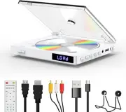 SHIWAKOTO Portable CD Player with Bluetooth, Home CD Player with LED Screen, USB