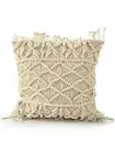 Macrame Cushion Cover in Natural With Tassels Decorative Cushion Cover For Couch