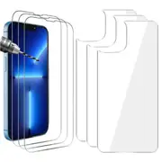 3Pk Tempered Glass Screen Protector for Apple iPhone 14 PLUS Front and Soft Back
