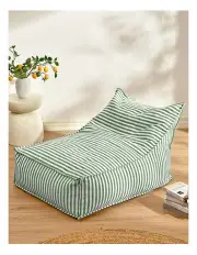 [Cadence & Co.] Oscar Faux Linen One Seater Bean Bag Lounge Cover in Olive