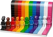 LEGO Everyone is Awesome 40516 Building Kit, 11 Monochrome LEGO Minifigures Rainbow Backdrop