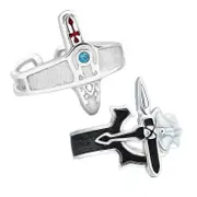 Sword Art Online Retro Kirito Asuna Cross Open Ring For Lovers Women Men Adjustable Metal Finger Rings Party Jewelry Anillo