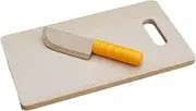 predolo 2 Pieces Kids Wooden Rectangle Cutting Board and Set for