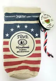 Titos Vodka Bottle Bag Drawstring America Red White Blue USA Flag 2020 New!