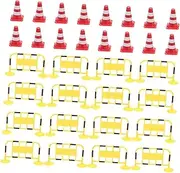 HONMEET 32Pcs Traffic Cones Educational Road Cones for Developing Motor Skills Role Play Traffic Fence Roadblock Sign for Preschool Learning and Imaginative Play