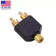 RCA Y-adapter 1-Female to 2-Male Splitter Cable Adapter for Subwoofer