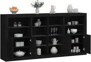 Modern Sideboard Cabinet with RGB LED Lights, Ample Storage for Living Room, Kitchen, or Hallway Decor