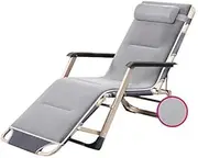 Balcony Office Relaxing Chair Sun Loungers Deck Chairs Reclining G Relaxer Recliner Sunbed Foldable Adjustable for Patio Outdoor Camping Beach, Gray