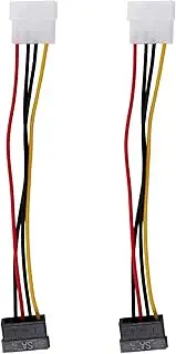 Mellisso 2X SATA Power Female to Molex Male Adapter Converter Cable, 6-Inch