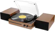 Retro Vinyl Record Player Bluetooth Desktop Phonograph Belt-Drive Turntable with