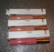 Iconic London Lip Plumping Gloss 2x LOVESTRUCK & 1x PEEK A BOO Full Size NIB