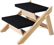 Foldable Dog Ramp - Portable Pet Steps, Anti Slip Dog Stairs | Black Dog Steps with Non-Slip Surface, Lightweight and Convenient Dog Ramp for Car or Room (55.9cm/18.7inches)