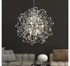 Modern Crystal Chandeliers, 9-Light Chandelier Firework Chrome Pendant...