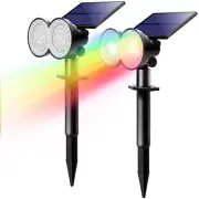 Paquete de 2 luces solares para exteriores que cambian de color para jardín