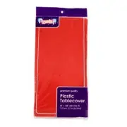 Red Plastic Tablecloth Rectangular 54" x 108"
