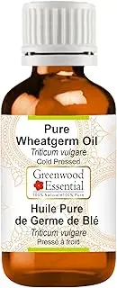 Greenwood Essential Pure Wheatgerm Oil (Triticum vulgare) Cold Pressed for Personal Care 30ml (1.01 oz)