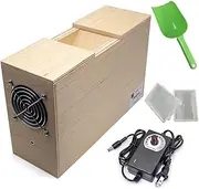 Wooden Bird Feed Shell Splitter, Bird Feed Blown Shell Splitter, with Adjustable Speed Fan, Enlarged Feeding Port and Diameter Less Than 1cm, for Millet, Melon Seeds, Miscellaneous Grains