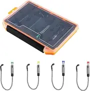 Fish Bite Alarm - No Light 4X Compact Fishing Stringer - Multi-Purpose Sensitive Chain Wiggle Tensioner Set for Pond Creatures