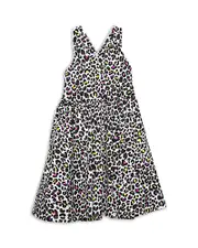 Worthy Threads Girls' Cross Back Dress in Neon Leopard - Little Kid, Big Kid