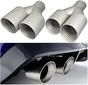 1 Pcs Double Matte Stainless Steel Car Muffler Tip Exhaust Tip System Tip Universal Exhaust Tip Compatible For Golf U Type MK7 7 Nozzle(Right In60-Out101mm)