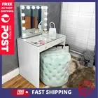 SET Vanity Table Store Makeup Mirror Vanity Set Cabinet White Pull Out Drawer
