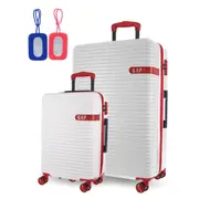 GAP Hard Shell LARGE and CAB- 2-Piece Set + Luggage Tag - White