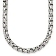 Stainless Steel Chisel Polished 24 Inch Rounded Box Chain