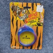 Vintage 1980s Toy Ja-Ru Big Safari Animal Bangle Bracelet Elephant Blue