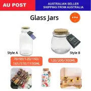 6 x Round Glass Favour Jar With Cork Lid Wedding Party Favour Storage Container