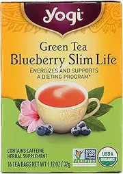 Yogi Tea Herbal Tea Bags Green Tea Blueberry Slim Life - 16pk
