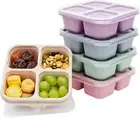 5 Pack Bento Lunch Boxes - 4 Compartment Meal Prep Containers for Kids & Adults
