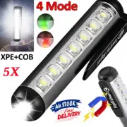 5PCS LED Flashlight USB Rechargeable Magnet Work Light COB Torch Camping Lantern