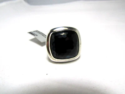 David Yurman Sterling Silver 18MM Black Orchid Albion Ring Size 6.5