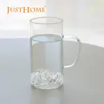 【JUST HOME】觀山耐熱玻璃馬克杯320ML(杯 玻璃杯 耐熱玻璃)