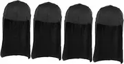 [WRITWAA] Long Tail Hat Caps Turban Hard Hat Windproof Hat Sun Shade Hat Hard Hat Turban Hard Hat Liner Hat Tail Hats Hard Hat Sun Shade UV Hat Tails Cap Hat Anti UV Cap Polyester Black