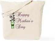 CafePress Happy Mother's Day Tote Bag Natural Canvas Tote Bag, Reusable Shopping Bag